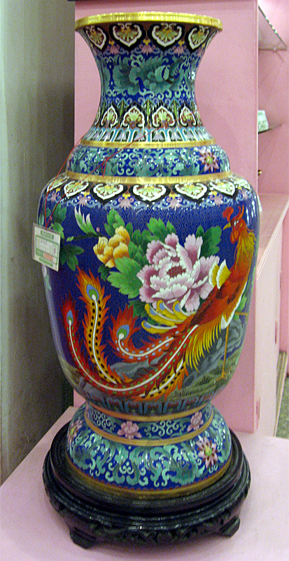 Grand vase à motif de phenix