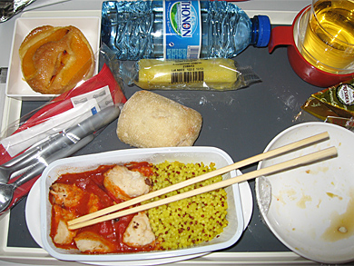 Vol Paris-Pekin en class premium economy : repas